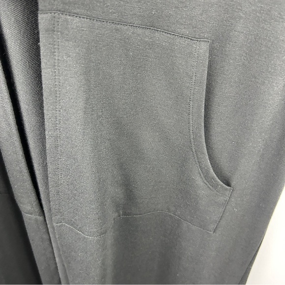 Cyrus Open Front Lagenlook Sleeveless Hooded Duster Cardigan Black Large - Picture 10 of 14